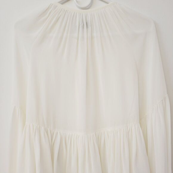 NWT Sincerely Jules Cameron Chiffon Ivory Size XS Flowy Women Blouse - Picture 6 of 13